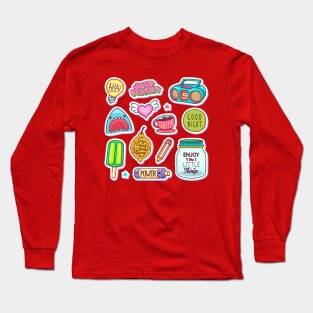 Random Sticker Long Sleeve T-Shirt